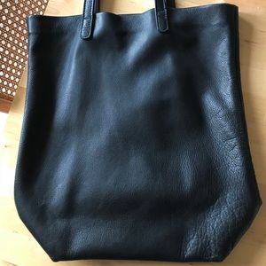 BAGGU Black Leather Tote